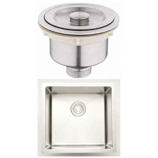 American Imaginations 20" W Undermount Brushed Nickel Laundry Sink Set For Deck Mount Drilling, Strainer Included AI-31745